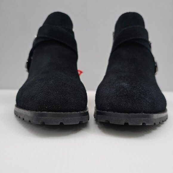 NEW Blondo Ankle Bootie Womens 10 Black Suede Waterproof Low Heel Fall Winter - Picture 5 of 13